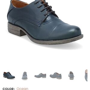 Miz Mooz Womens Ocean Blue Leather Dress Shoes